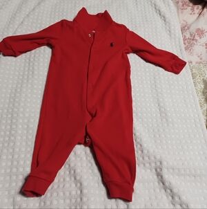 Ralph Lauren Red Kids Footie One Piece #418